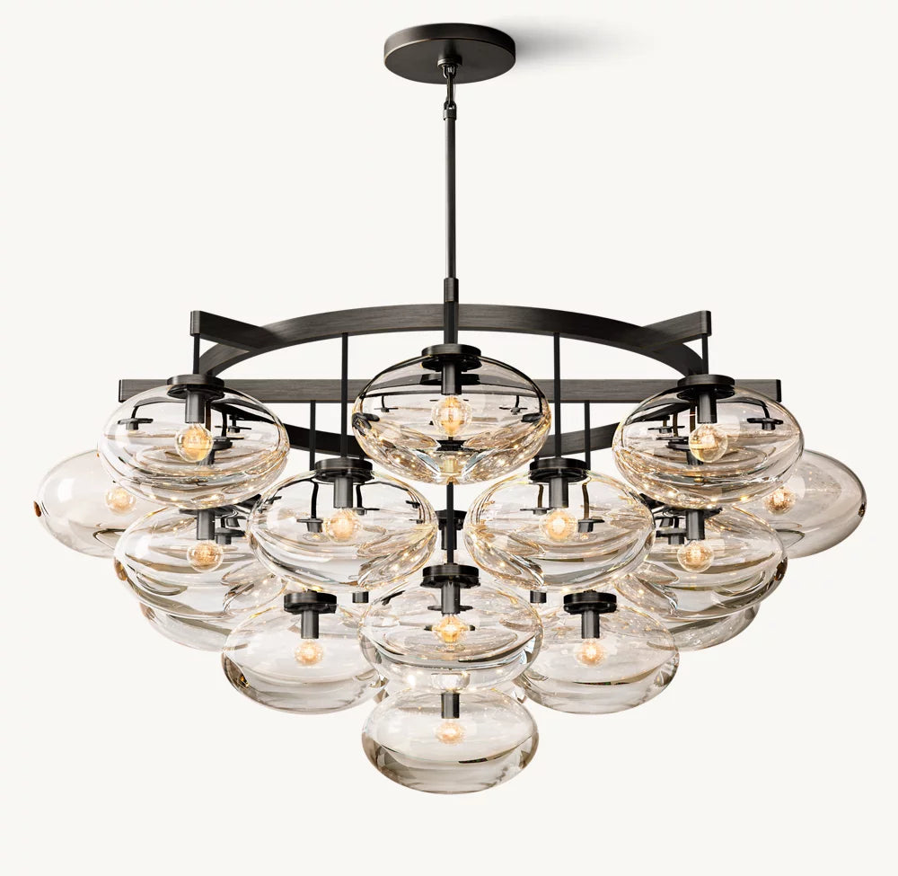 Clear Globe Cascade Chandelier
