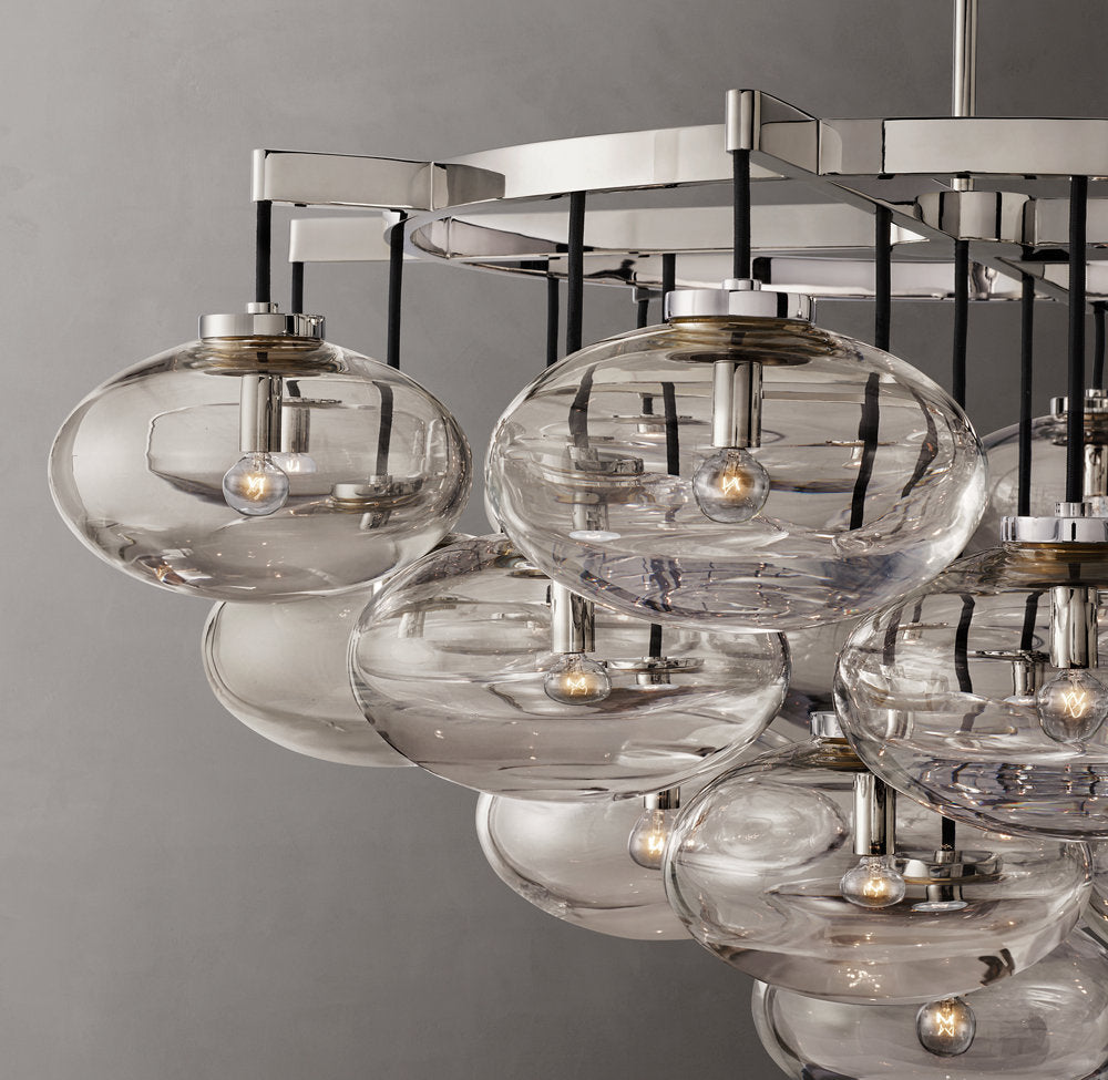Clear Globe Cascade Chandelier