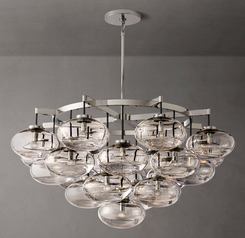 Clear Globe Cascade Chandelier