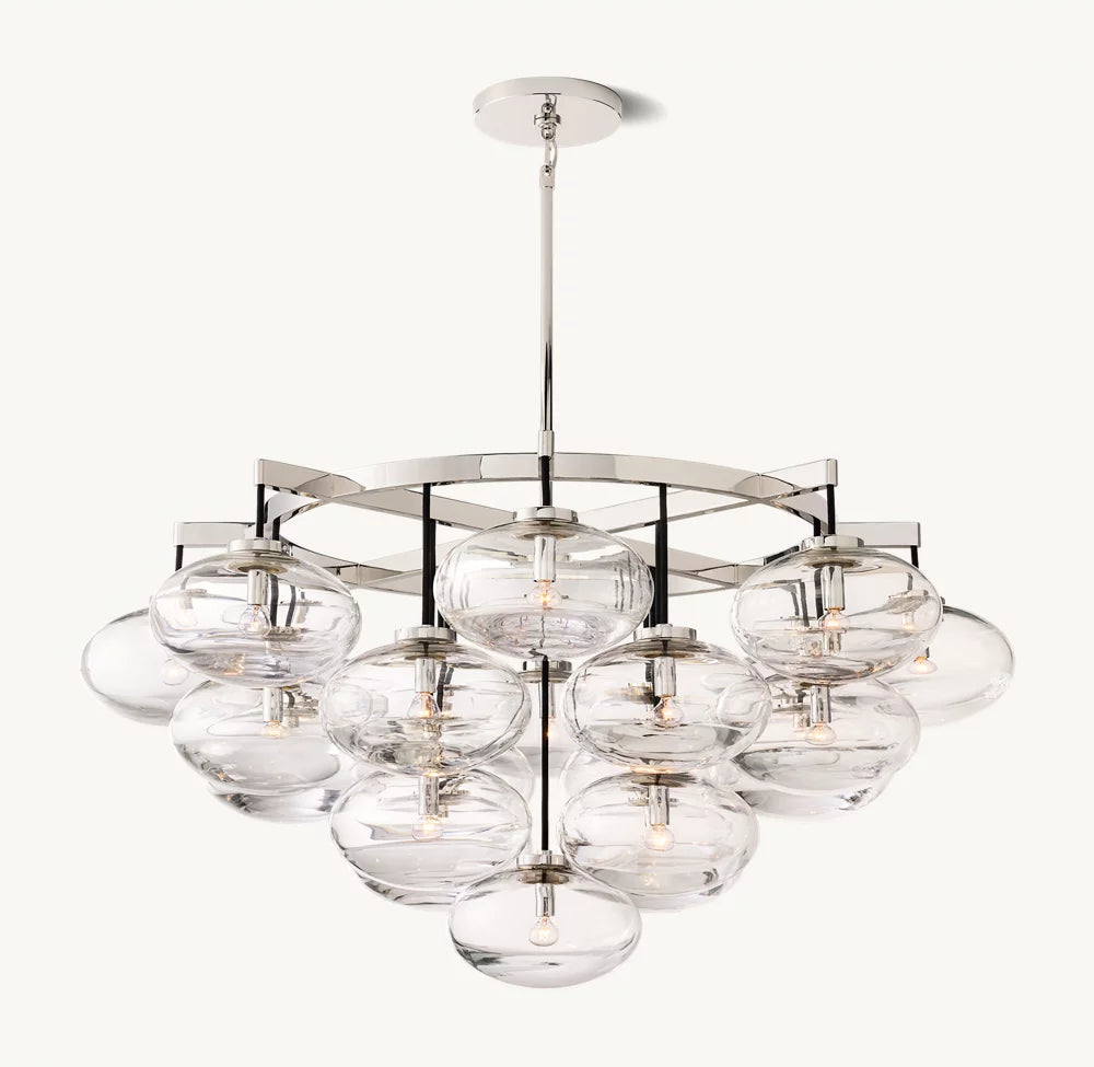 Clear Globe Cascade Chandelier
