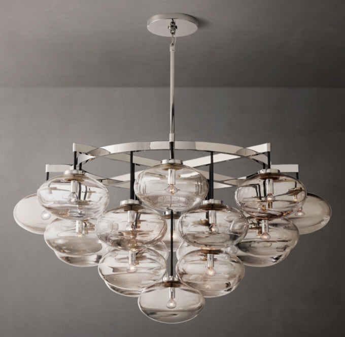 Clear Globe Cascade Chandelier