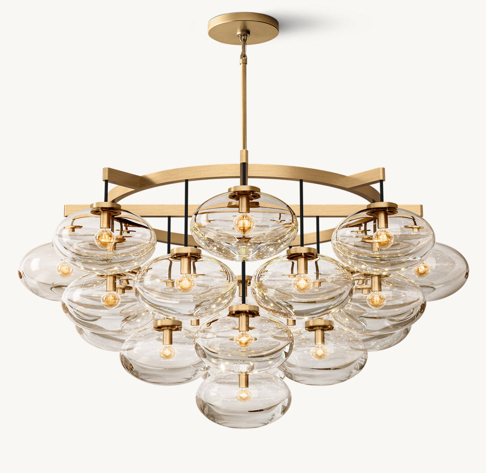 Clear Globe Cascade Chandelier