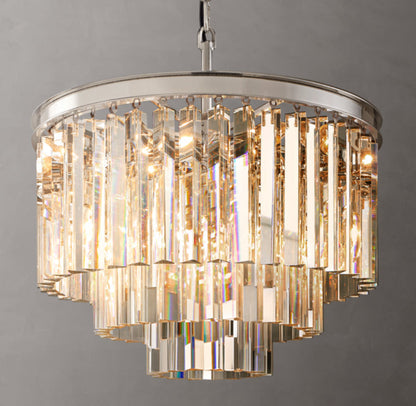 Compact Deco Prism Crown Chandelier