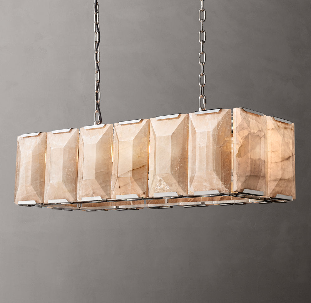 Faceted Calcite Prism Chandelier