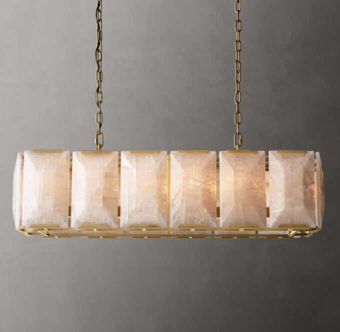 Faceted Calcite Prism Chandelier