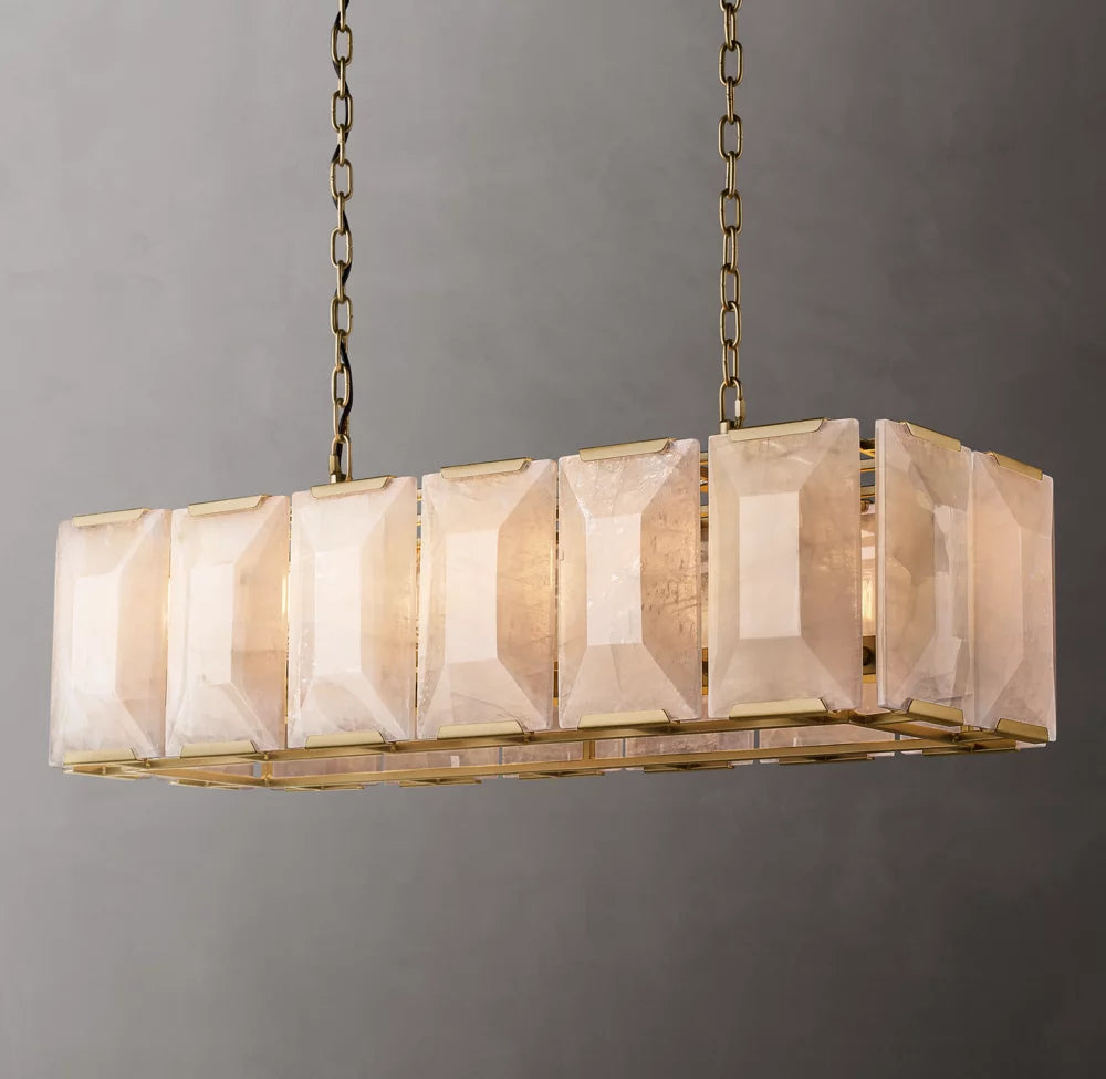 Faceted Calcite Prism Chandelier