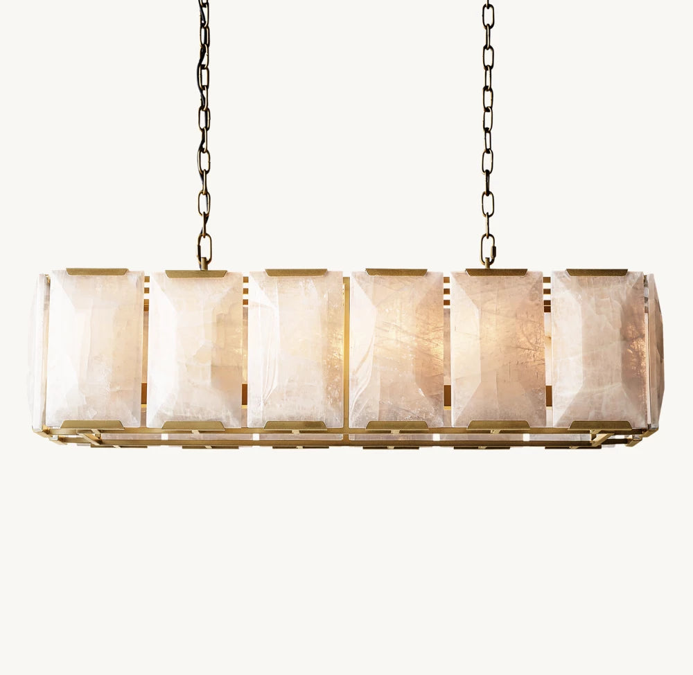 Faceted Calcite Prism Chandelier