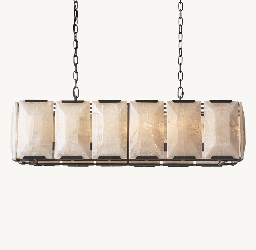 Faceted Calcite Prism Chandelier