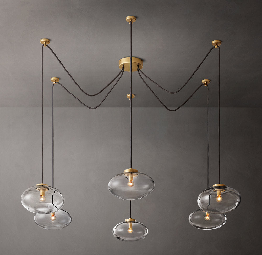 Floating Clear Globe Linear Chandelier