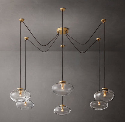 Floating Clear Globe Linear Chandelier