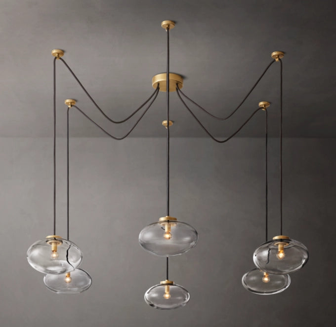 Floating Clear Globe Linear Chandelier
