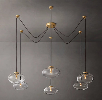 Floating Clear Globe Linear Chandelier
