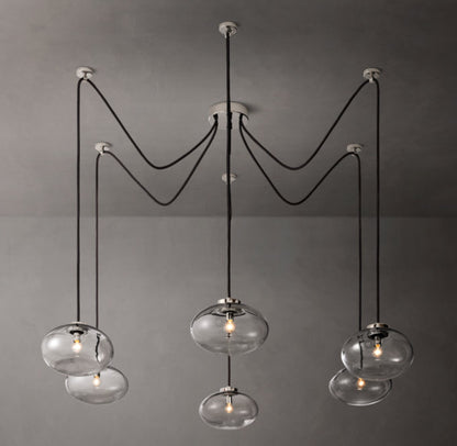 Floating Clear Globe Linear Chandelier