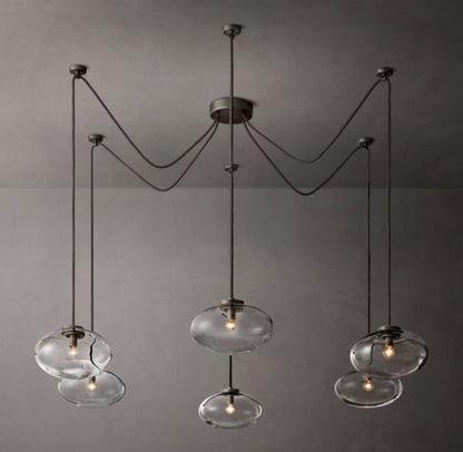Floating Clear Globe Linear Chandelier