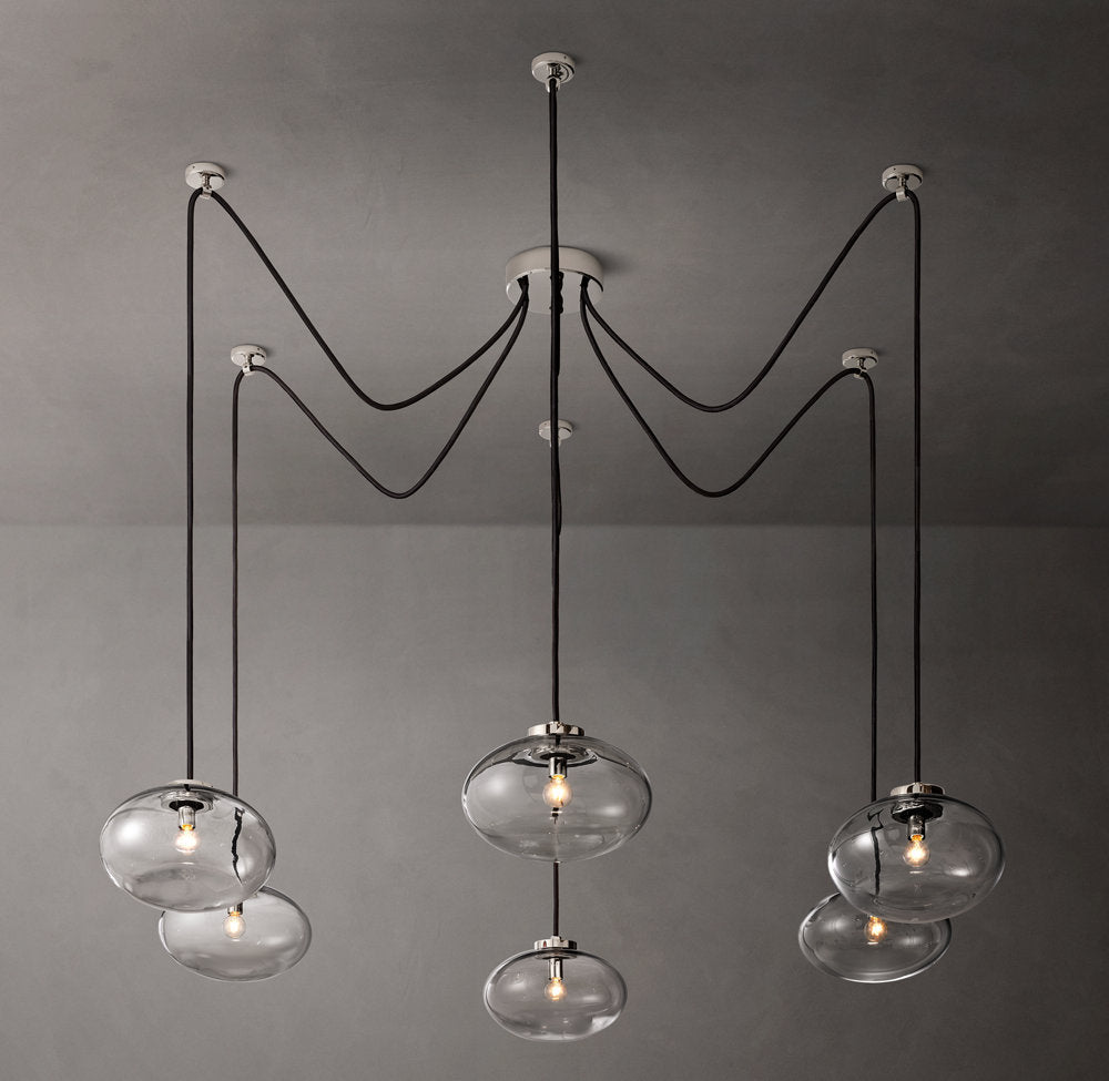 Floating Clear Globe Linear Chandelier