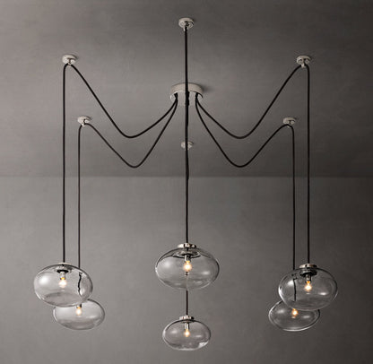 Floating Clear Globe Linear Chandelier