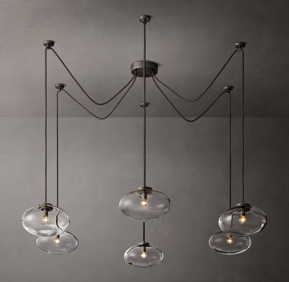 Floating Clear Globe Linear Chandelier