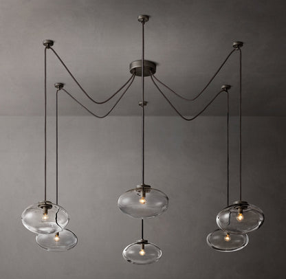Floating Clear Globe Linear Chandelier