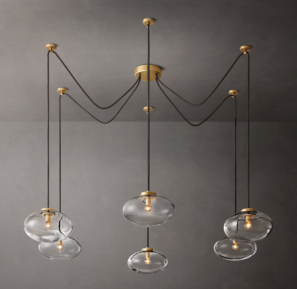 Floating Clear Globe Linear Chandelier