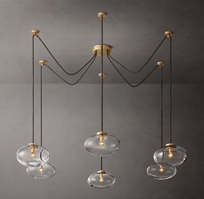 Floating Clear Globe Linear Chandelier