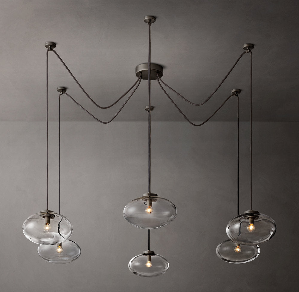 Floating Clear Globe Linear Chandelier