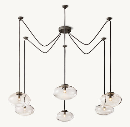 Floating Clear Globe Linear Chandelier