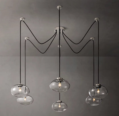 Floating Clear Globe Linear Chandelier