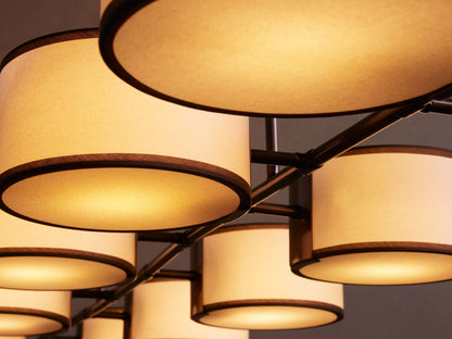 French Linen Shade Island Chandelier