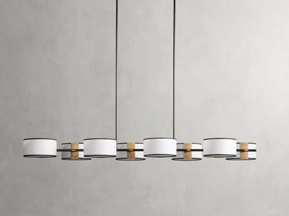 French Linen Shade Island Chandelier