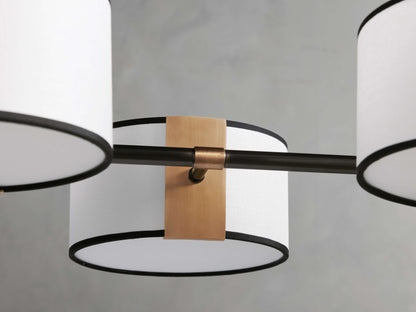 French Linen Shade Island Chandelier