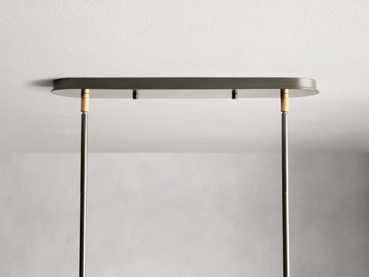French Linen Shade Island Chandelier