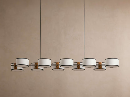 French Linen Shade Island Chandelier