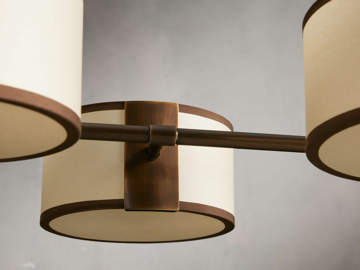 French Linen Shade Island Chandelier
