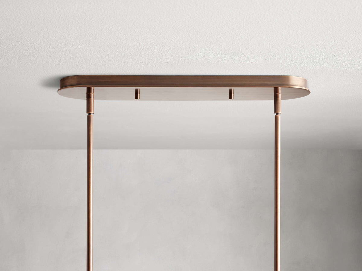 French Linen Shade Island Chandelier