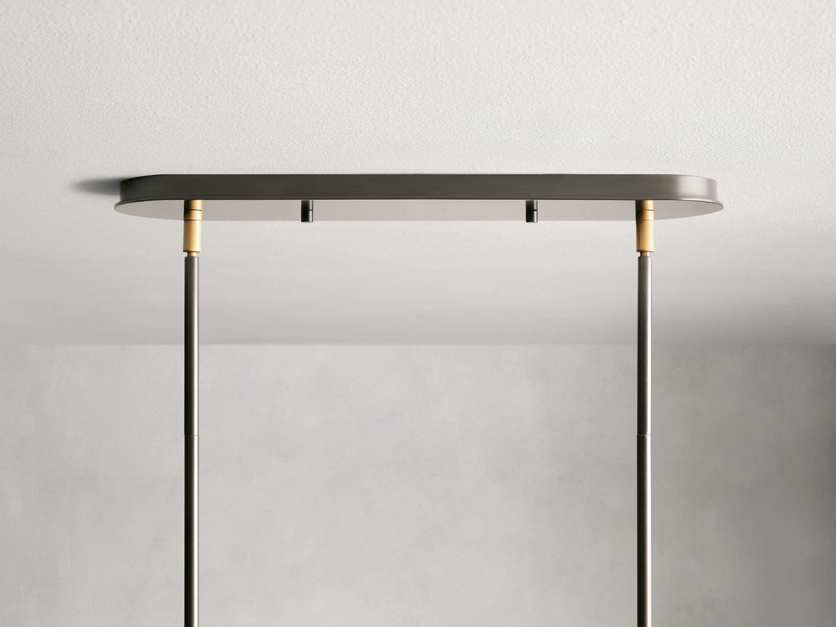 French Linen Shade Island Chandelier