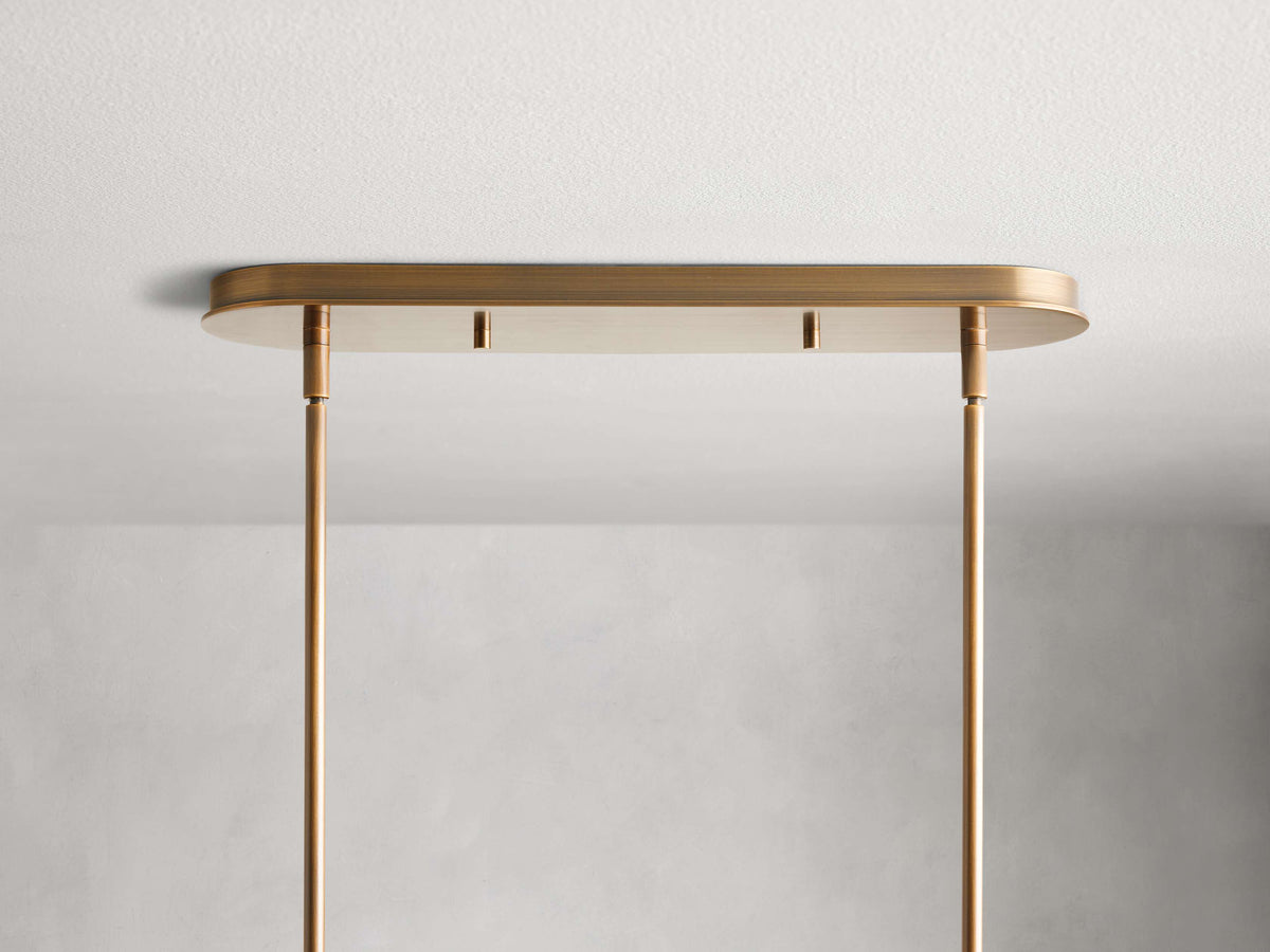 French Linen Shade Island Chandelier