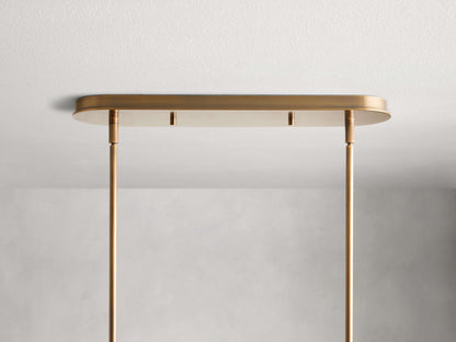 French Linen Shade Island Chandelier