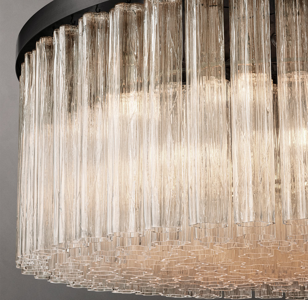 Grand Blown Glass Petal Chandelier