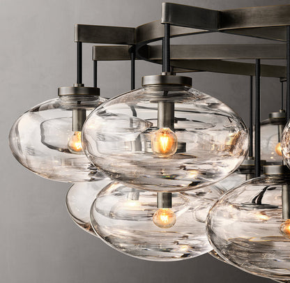 Grand Clear Glass Orb Chandelier