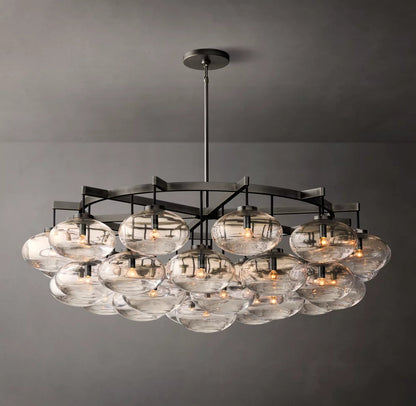 Grand Clear Glass Orb Chandelier