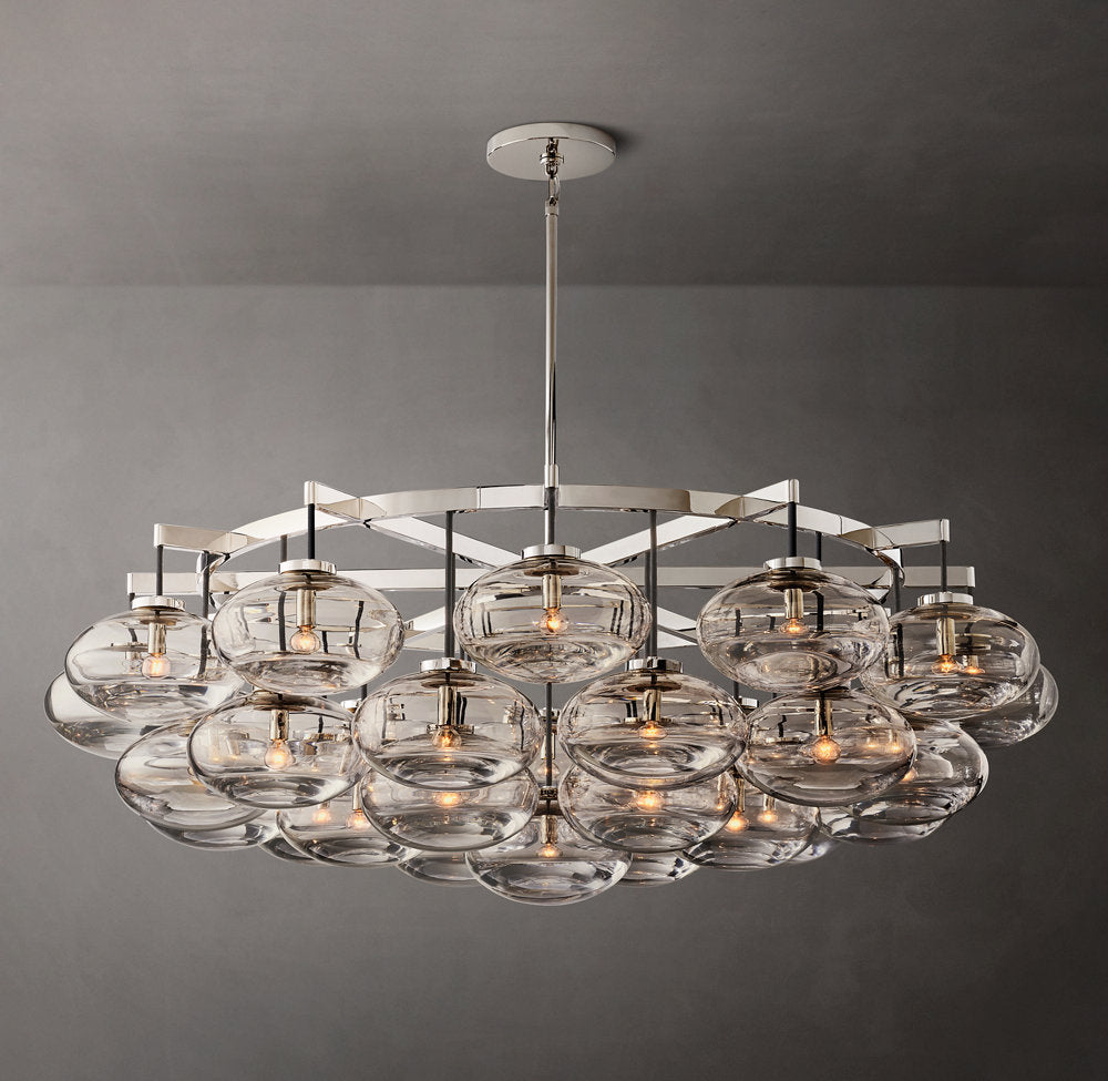 Grand Clear Glass Orb Chandelier