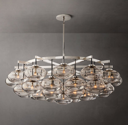 Grand Clear Glass Orb Chandelier