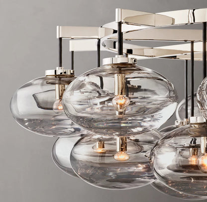 Grand Clear Glass Orb Chandelier