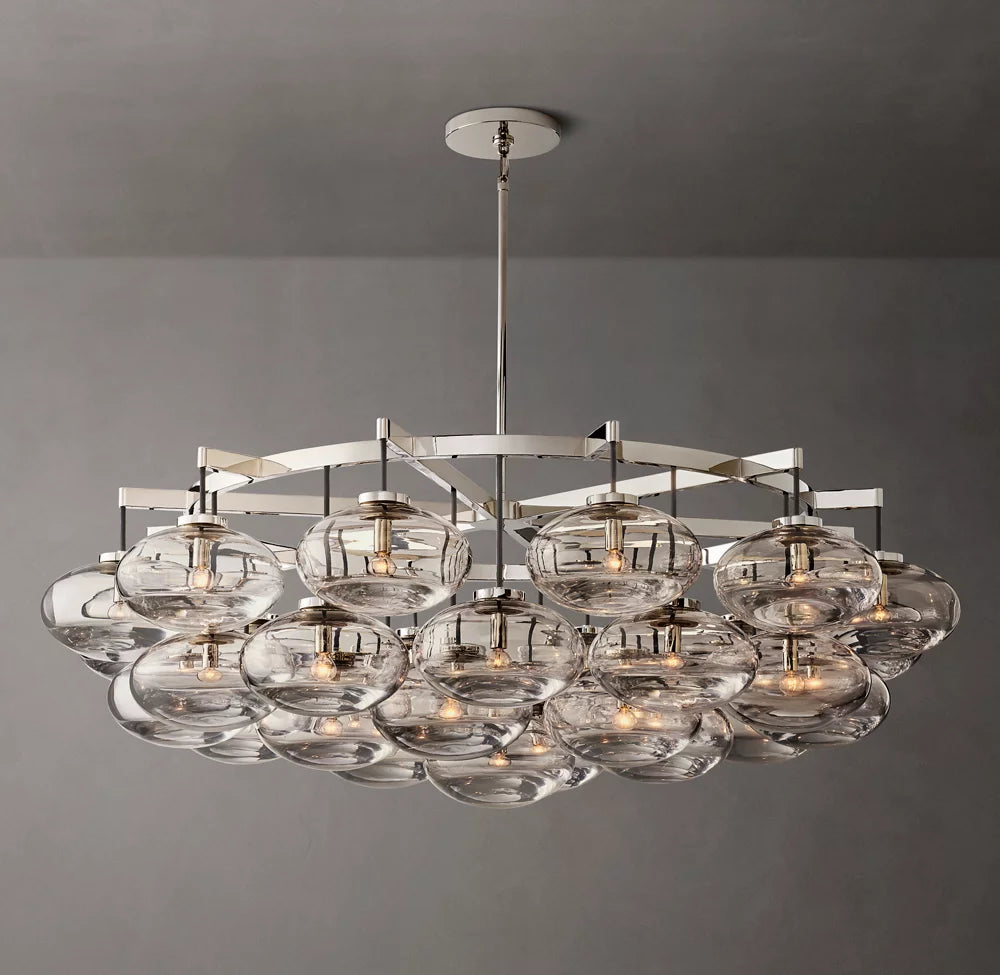 Grand Clear Glass Orb Chandelier