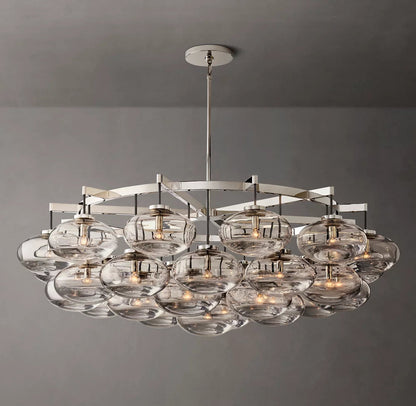 Grand Clear Glass Orb Chandelier