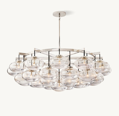 Grand Clear Glass Orb Chandelier