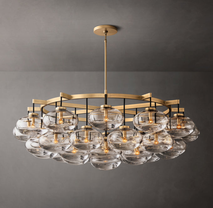 Grand Clear Glass Orb Chandelier