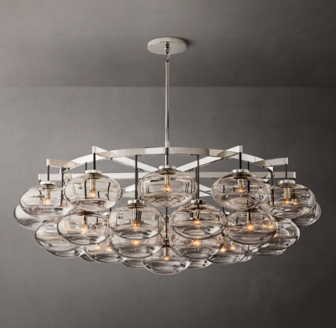 Grand Clear Glass Orb Chandelier