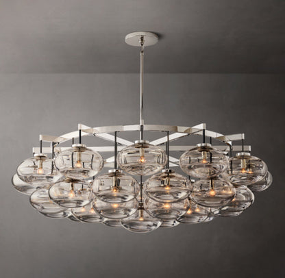 Grand Clear Glass Orb Chandelier