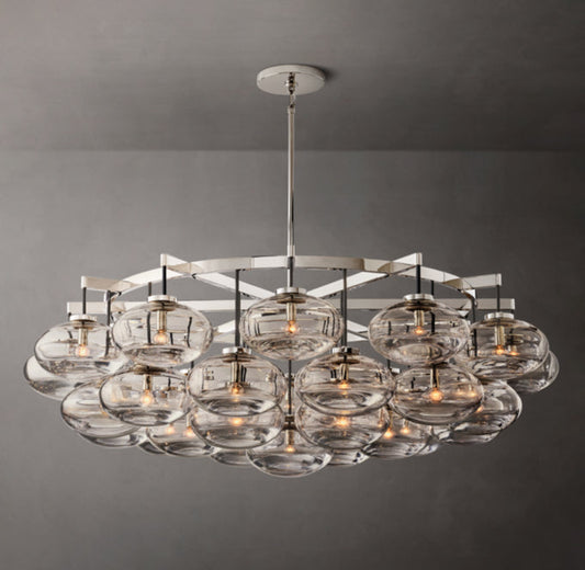 Grand Clear Glass Orb Chandelier